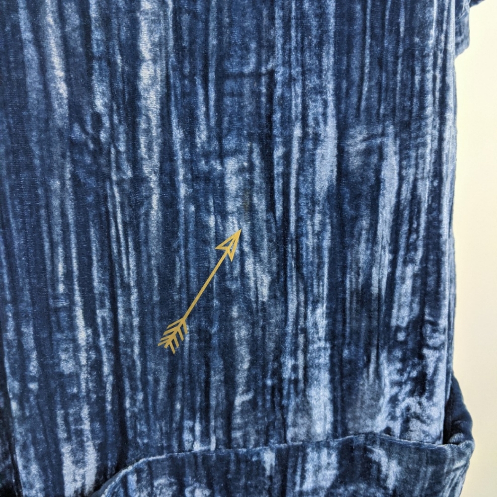 Floreat Anthro Crushed Velvet Shift Dress Medium - Picture 5 of 8